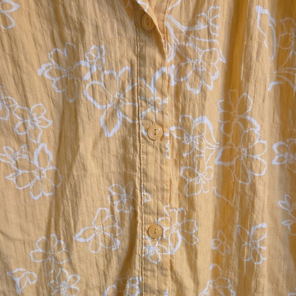 a.n.a Yellow Floral Button Down Shirt - Picture 5 of 7